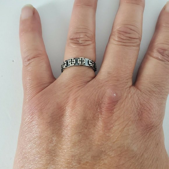 SOLD Sterling Silver Maltese Pattee Cross Ring - Picture 7 of 8
